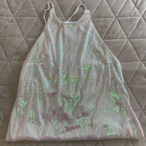 White glitter top